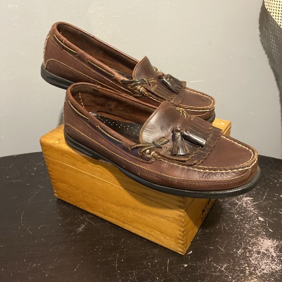 Sperry Top-Sider Mens Shoes 11 Loafers Brown Leather Tassel Kiltie Lakewood - Picture 5 of 8